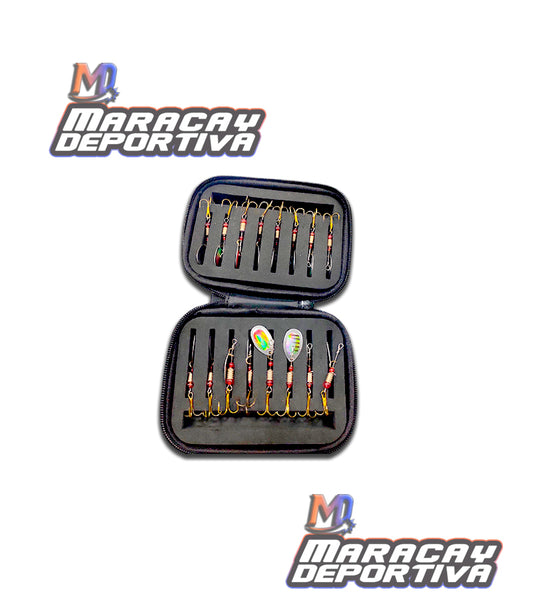 Estuche de Señuelo Girat c/ Concha Luminosa 16 Pcs