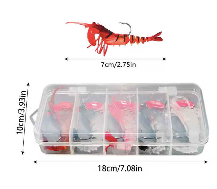 Señuelo de Camarones suaves 5 Pcs